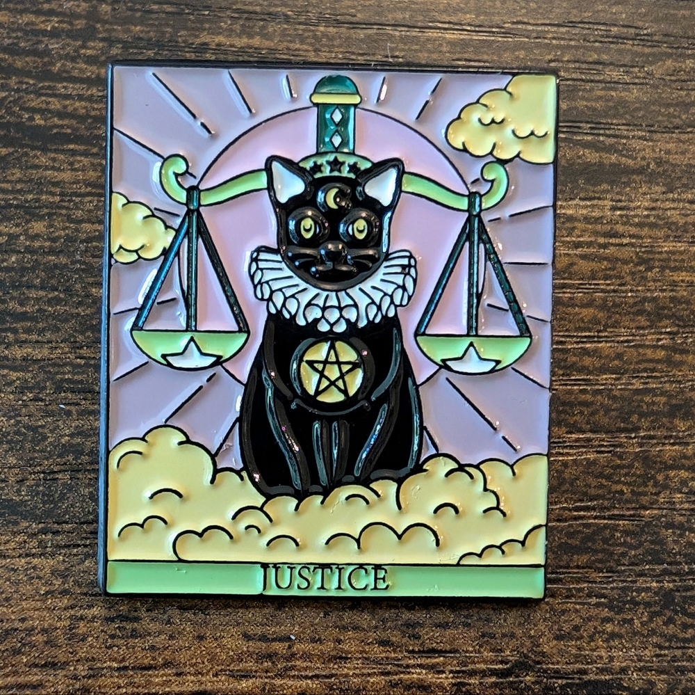 'Justice' Tarot Card Enamel Pin